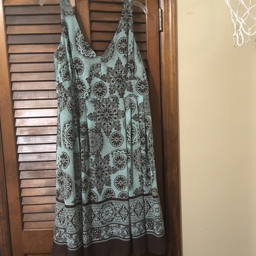 Size 16 light blue/brown beautiful dress